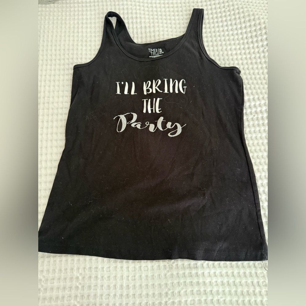 Time and Tru Black Party Tank Top